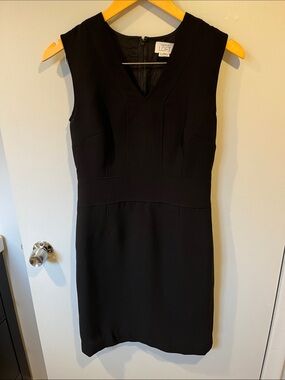 LOFT Black V-Neck Midi Sheath Dress